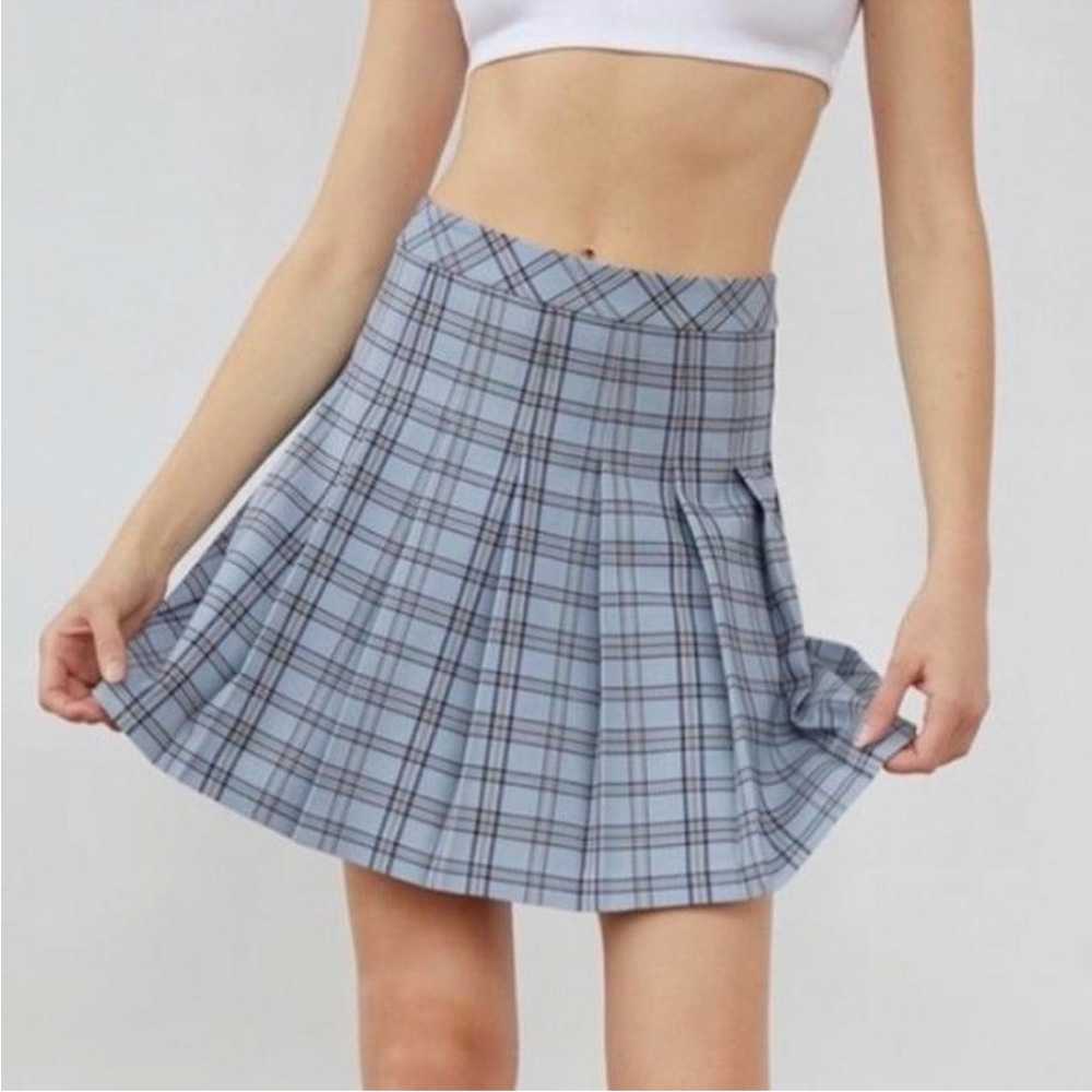 Aritzia Sunday Best Checkered A-Line Skirt in Blue